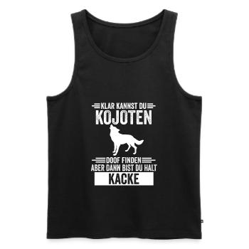 Steppenwolf Kojoten - Männer Premium Bio Tank Top - Schwarz - Vorne - AI Model Male 178 light (178cm)