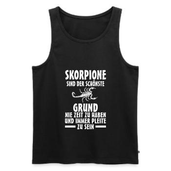 Skorpion - Männer Premium Bio Tank Top - Schwarz - Vorne - Michal (187cm)