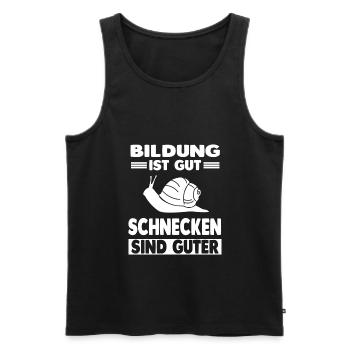 Schnecke Schnecken - Männer Premium Bio Tank Top - Schwarz - Vorne - Michal (187cm)
