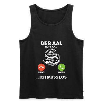 Angeln Angler Aal Fischer - Männer Premium Bio Tank Top - Schwarz - Vorne - Michal (187cm)