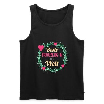 Trauzeugin - Männer Premium Bio Tank Top - Schwarz - Vorne - Michal (187cm)