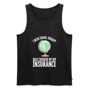 Travel World Backpacking Hiking Adventure Holiday - Men's Premium Organic Tank Top - black - Front - AI Model Male 178 light (178cm)