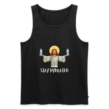 Hydro Water Soda & Hydration Football Team - Männer Premium Bio Tank Top - Schwarz - Vorne - AI Model Male 178 light (178cm)