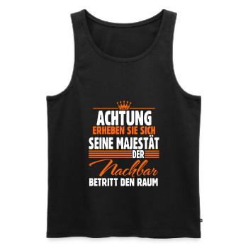 Nachbar - Männer Premium Bio Tank Top - Schwarz - Vorne - Michal (187cm)