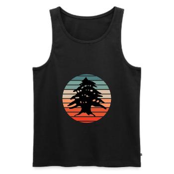 Lebanese Yalla Habibi Arabic Arab And Islam Muslim - Men's Premium Organic Tank Top - black - Front - AI Model Male 178 light (178cm)