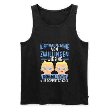 Werdende Tante von Zwillingen - Männer Premium Bio Tank Top - Schwarz - Vorne - Michal (187cm)