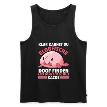 Blobfisch - Männer Premium Bio Tank Top - Schwarz - Vorne - Michal (187cm)
