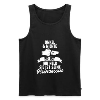 Onkel und Nichte - Männer Premium Bio Tank Top - Schwarz - Vorne - Michal (187cm)