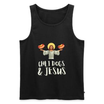 Chili Dog And Hot Dog Man And Chili Con Carne - Männer Premium Bio Tank Top - Schwarz - Vorne - AI Model Male 178 light (178cm)