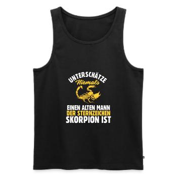 Sternzeichen Skorpion - Männer Premium Bio Tank Top - Schwarz - Vorne - Michal (187cm)