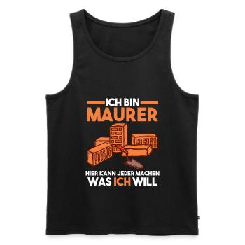 Maurer - Männer Premium Bio Tank Top - Schwarz - Vorne - Michal (187cm)