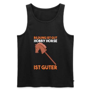 Steckenpferd Hobby Horse - Männer Premium Bio Tank Top - Schwarz - Vorne - Michal (187cm)