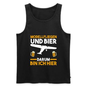 Modellfliegen Modellflieger Bier Modellflug - Männer Premium Bio Tank Top - Schwarz - Vorne - AI Model Male 178 light (178cm)