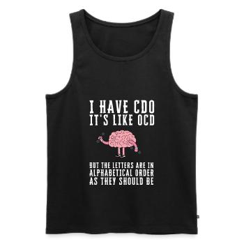 OCD Obsessive Compulsive Disorder Awareness - Männer Premium Bio Tank Top - Schwarz - Vorne - Michal (187cm)