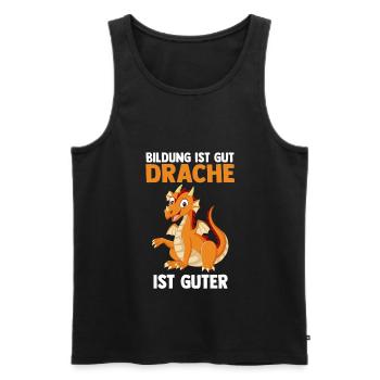 Drache Drachen - Männer Premium Bio Tank Top - Schwarz - Vorne - Michal (187cm)