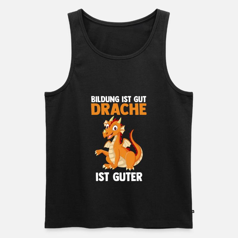 Drache Drachen - Männer Premium Bio Tank Top - Schwarz