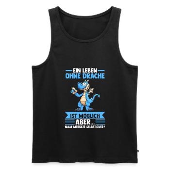 Drachen - Männer Premium Bio Tank Top - Schwarz - Vorne - AI Model Male 178 light (178cm)