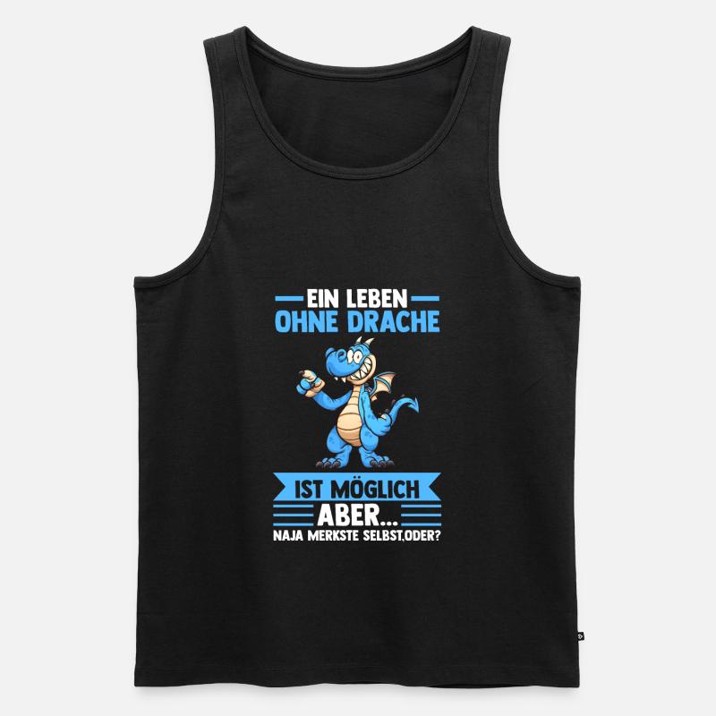 Drachen - Männer Premium Bio Tank Top - Schwarz