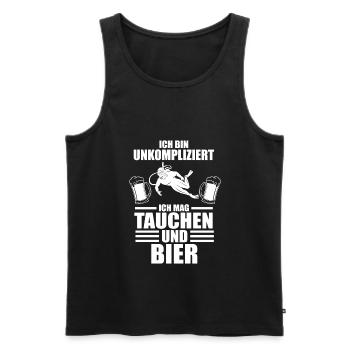 Taucher Tauchen Bier Tauchlehrer - Männer Premium Bio Tank Top - Schwarz - Vorne - Michal (187cm)