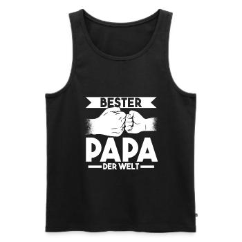 Bester Papa der Welt - Männer Premium Bio Tank Top - Schwarz - Vorne - AI Model Male 178 light (178cm)