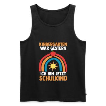 Schulkind Schüler Regenbogen Einschulung Schulanfa - Männer Premium Bio Tank Top - Schwarz - Vorne - Michal (187cm)