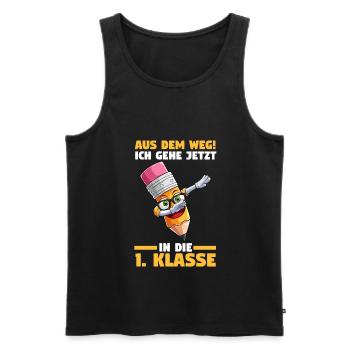 Schulkind 1 Klasse Schüler Schulanfang Einschulung - Männer Premium Bio Tank Top - Schwarz - Vorne - Michal (187cm)