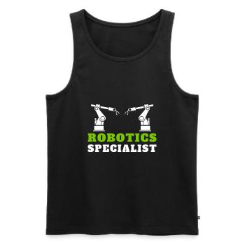 Robotics Robots Droid Builder And Robotics - Men's Premium Organic Tank Top - black - Front - AI Model Male 178 light (178cm)