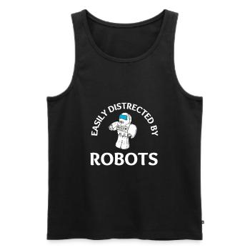 Robotics Robots Droid Builder And Robotics - Men's Premium Organic Tank Top - black - Front - AI Model Male 178 light (178cm)