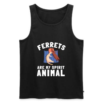 Furet Belette Pet Rongeur Animal Vateranian - Débardeur bio Premium Homme - noir - Devant - AI Model Male 178 light (178cm)
