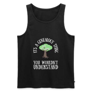 Genealogist Family Historian Genealogy Genealogist - Men's Premium Organic Tank Top - black - Front - AI Model Male 178 light (178cm)