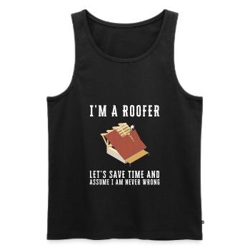 Roofer Roofing Contractor Construction Worker - Männer Premium Bio Tank Top - Schwarz - Vorne - AI Model Male 178 light (178cm)