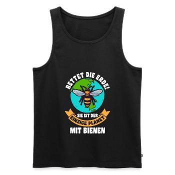 Imker Imkerei Biene Bienen - Männer Premium Bio Tank Top - Schwarz - Vorne - Michal (187cm)