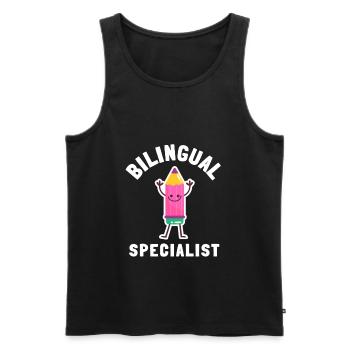 Dual Language Team Bilingual Teacher School Tutor - Männer Premium Bio Tank Top - Schwarz - Vorne - AI Model Male 178 light (178cm)