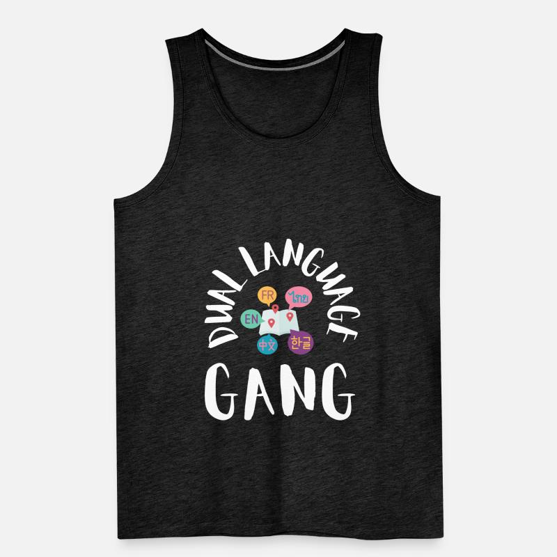 Dual Language Team Bilingue Enseignant Tuteur Débardeur bio Premium Homme