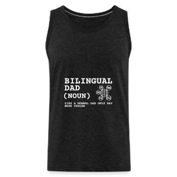 Dual Language Team Bilingue Enseignant Tuteur - Débardeur bio Premium Homme - charbon - Devant - Alexander (188cm)