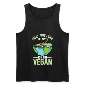 Vegan Vegetarier Veganer - Männer Premium Bio Tank Top - Schwarz - Vorne - AI Model Male 178 light (178cm)