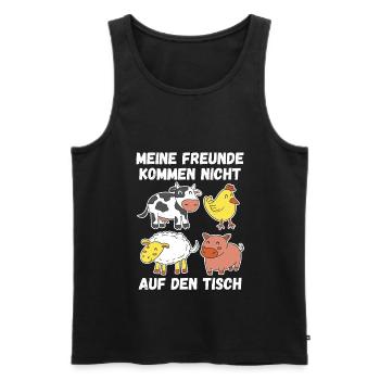 Vegan Vegetarier Veganer - Männer Premium Bio Tank Top - Schwarz - Vorne - Michal (187cm)