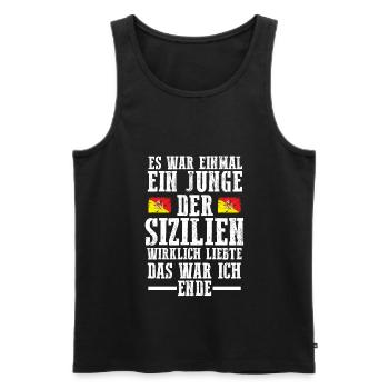 Sicilia Sizilien Sizilianer Sizilianisches - Männer Premium Bio Tank Top - Schwarz - Vorne - Michal (187cm)