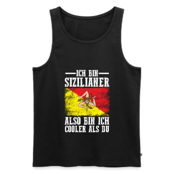 Sicilia Sizilien Sizilianer Sizilianisches - Männer Premium Bio Tank Top - Schwarz - Vorne - Michal (187cm)