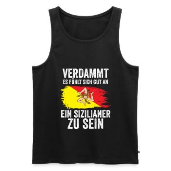 Sicilia Sizilien Sizilianer Sizilianisches - Männer Premium Bio Tank Top - Schwarz - Vorne - Michal (187cm)