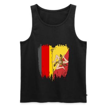 Deutschland Flagge Sizilien - Männer Premium Bio Tank Top - Schwarz - Vorne - Michal (187cm)