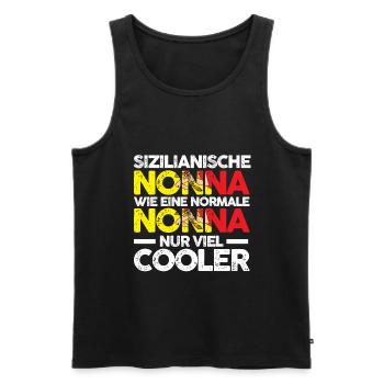 Sicilia Nonna Sizilienische Oma Sizilien - Männer Premium Bio Tank Top - Schwarz - Vorne - Michal (187cm)