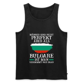 Balkan Bulgarien Bulgare Bulgarisches - Männer Premium Bio Tank Top - Schwarz - Vorne - AI Model Male 178 light (178cm)