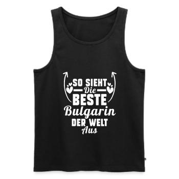 Balkan Bulgarien Bulgarin Bulgarisches - Männer Premium Bio Tank Top - Schwarz - Vorne - Michal (187cm)