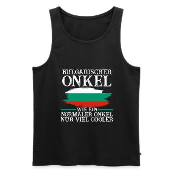 Balkan Bulgare Onkel Bulgarien - Männer Premium Bio Tank Top - Schwarz - Vorne - Michal (187cm)