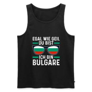 Balkan Bulgare Bulgarisches Bulgarien - Männer Premium Bio Tank Top - Schwarz - Vorne - AI Model Male 178 light (178cm)
