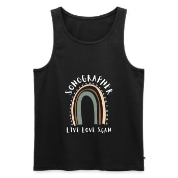 Sonographer Ultrasound Echography Sonography - Männer Premium Bio Tank Top - Schwarz - Vorne - AI Model Male 178 light (178cm)