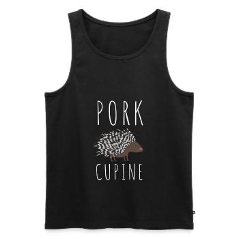 Porcupine Pig Hedgehog Rodent Hystricidae - Männer Premium Bio Tank Top - Schwarz - Vorne - AI Model Male 178 light (178cm)