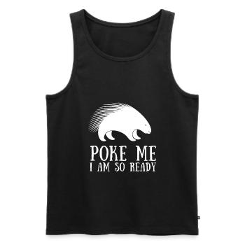 Porcupine Pig Hedgehog Rodent Hystricidae - Männer Premium Bio Tank Top - Schwarz - Vorne - AI Model Male 178 light (178cm)