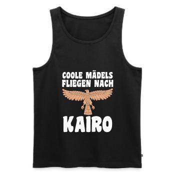Coole Mädels fliegen nach Kairo - Männer Premium Bio Tank Top - Schwarz - Vorne - Michal (187cm)